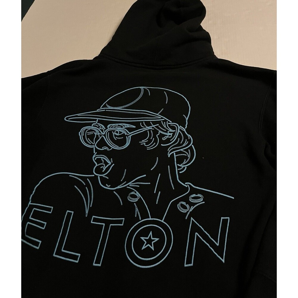 NEW Elton John 2018 Farewell Yellow Brick Road Tour Zip Hoodie Sweatshirt MED